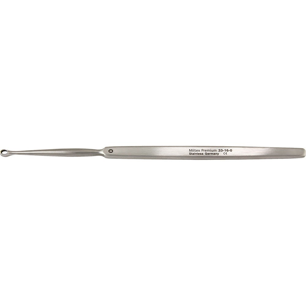 MILTEX PIFFARD DERMAL Curette, 5-5/8" (142mm), oval, size 0: 2mm x 2.9mm, narrow handle. MPN: 33-16-0