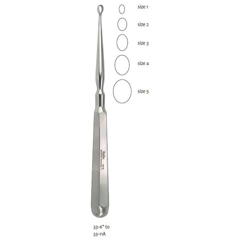 MILTEX PIFFARD DERMAL Curette, 6-1/4" (159mm), oval, size 1: 5.9mm x 5.0mm (4.1mm inside diameter). MPN: 33-6 - Image 3