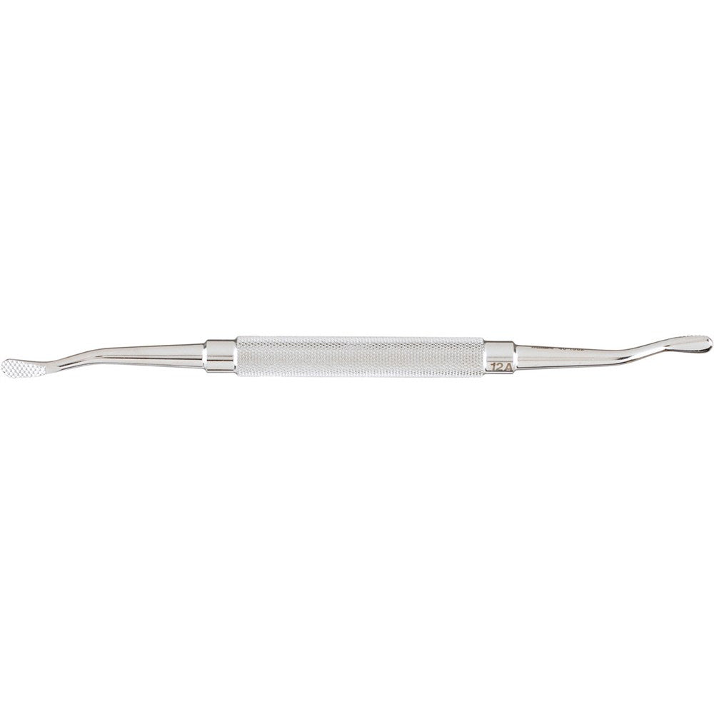 MILTEX HOWARD Bone File, 7" (180mm), no. 12A, double-ended, 5.3mm wide and 5.3mm wide, one end plain, other end cross serrated. MPN: 40-1382