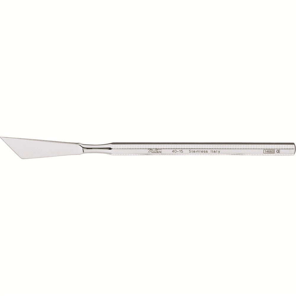 MILTEX Chisel, 5-1/4" (133.7mm), straight edge, 13.8mm wide. MPN: 40-15