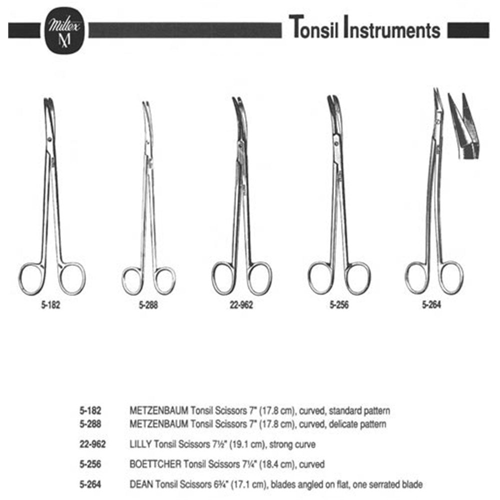 MILTEX DEAN Dissecting Scissors, 6-3/4" (170mm), Angled On Flat, One Serrated Blade. MPN: 5-264 - Image 3