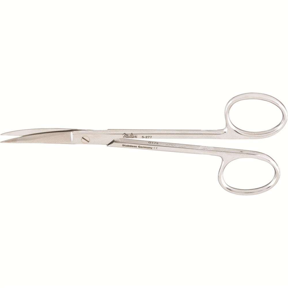 MILTEX WAGNER Plastic Surgery Scissors, 4-3/4" (12.1 cm),curved, sharp-sharp points, serrated blade. MPN: 5-277
