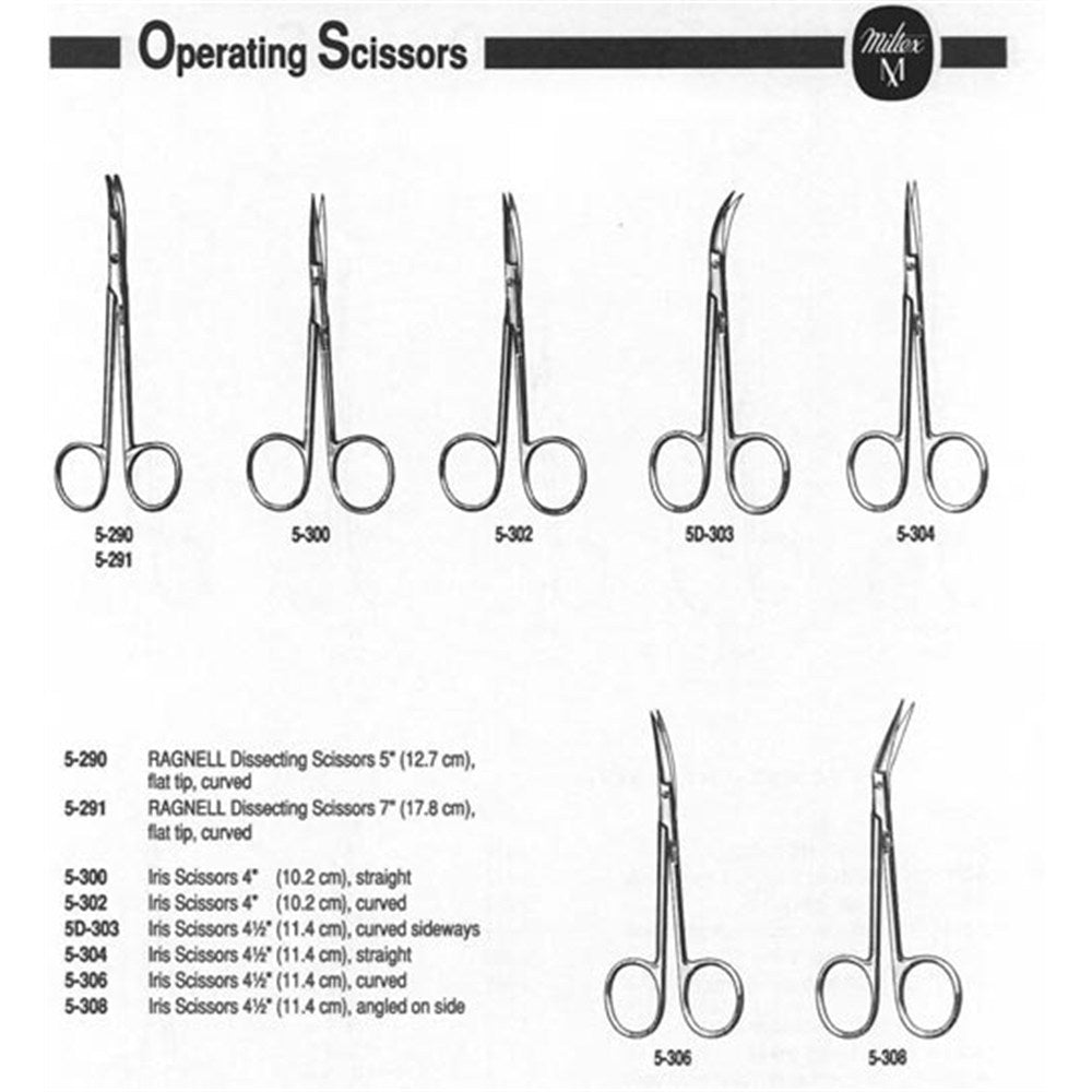 MILTEX IRIS Scissors, 4-1/2" (115mm), Angled On Side. MPN: 5-308 - Image 2