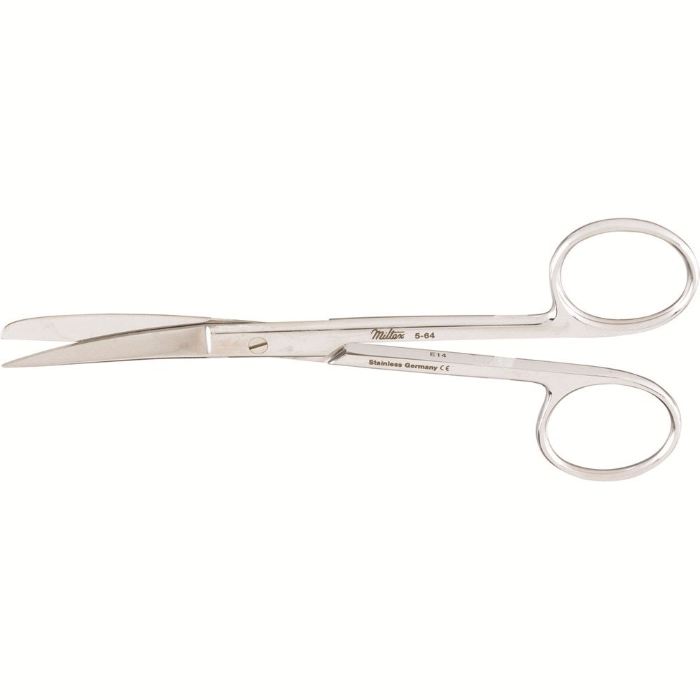 MILTEX Lightweight Operating Scissors, 5" (127mm), Curved, Sharp-Blunt Points. MPN: 5-64