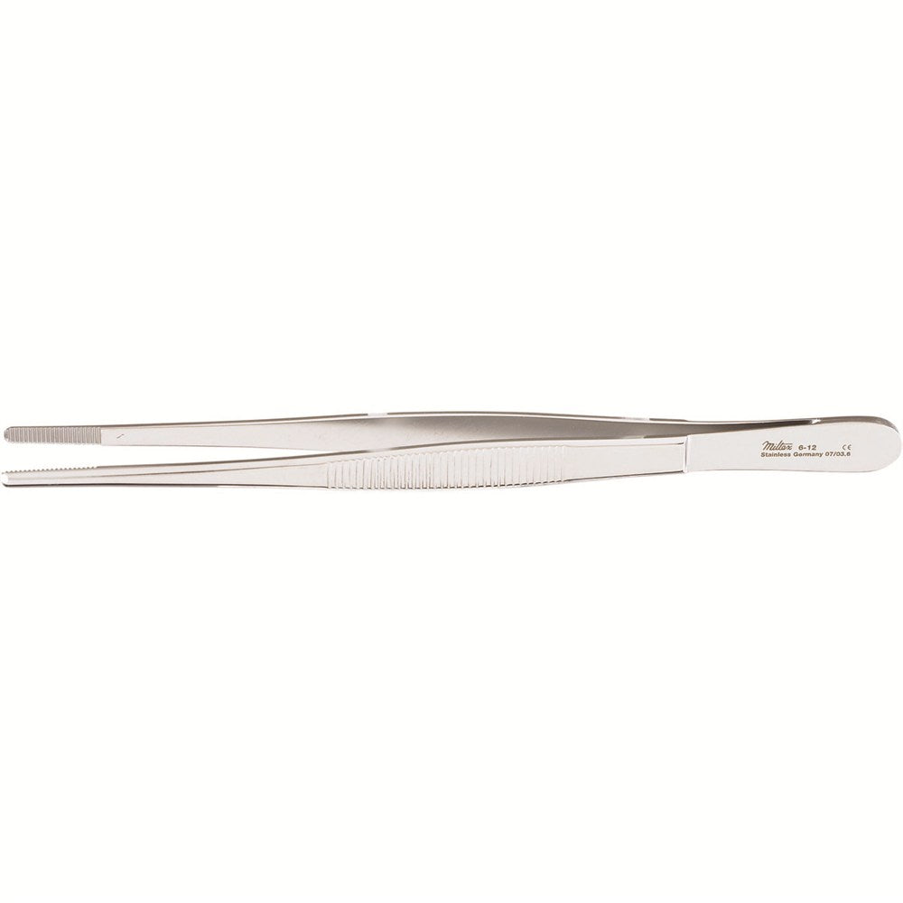 MILTEX Dressing Forceps, 7-1/4" (184mm), serrated handles, serrated tips. MPN: 6-12
