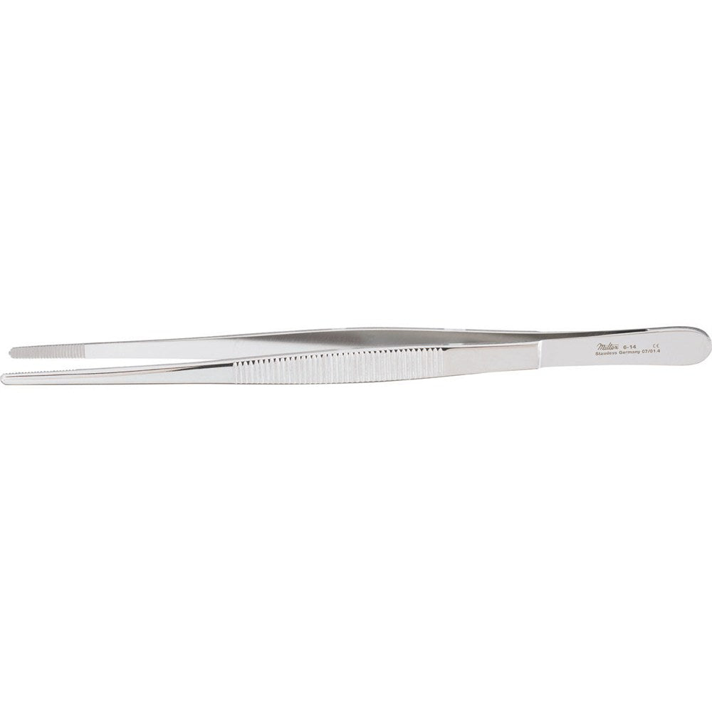MILTEX Dressing Forceps, 8" (203mm), Standard Pattern, Serrated Handles, Serrated Tips. MPN: 6-14