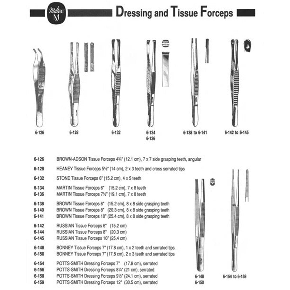 MILTEX POTTS-SMITH Dressing Forceps, 8-1/4" (209mm), serrated. MPN: 6-156 - Image 2