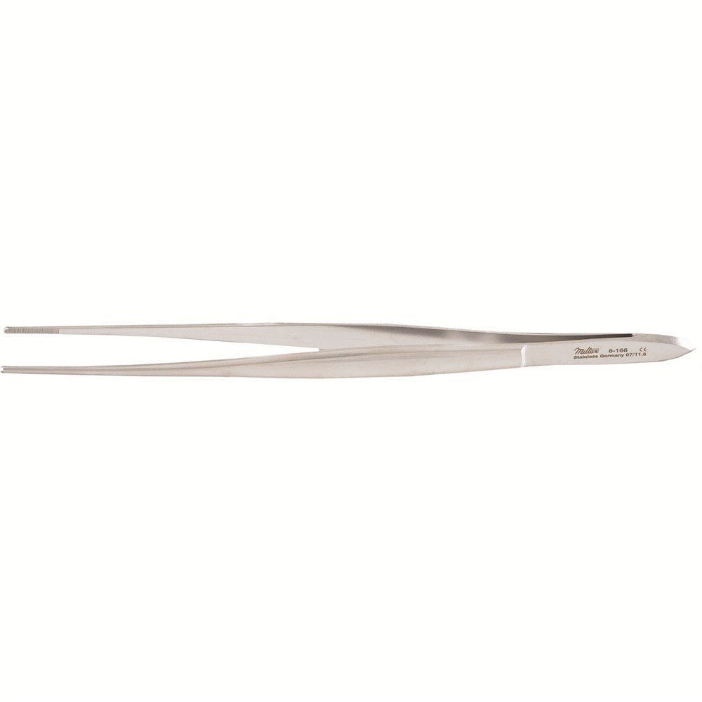 MILTEX CUSHING Dressing Forceps, 7" (17.8 cm), serrated, Gutch handle, scraper end. MPN: 6-166