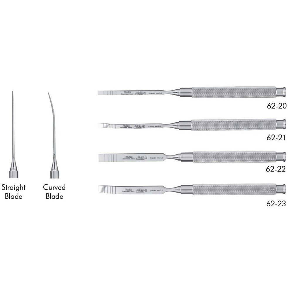 MILTEX Graduated Chisel, (7-10-13-15-18 mm markings), Straight, Length= 7" (178 mm), Width= 3.8 mm. MPN: 62-20 - Image 2