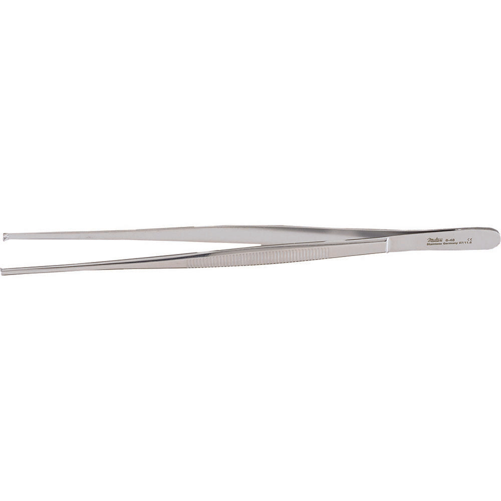 MILTEX Tissue Forceps, 8" (204mm), 1 X 2 teeth, serrated handles. MPN: 6-48
