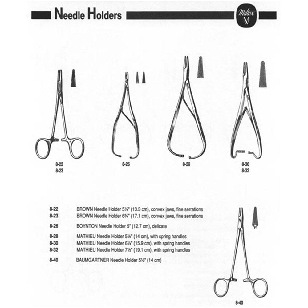 Miltex Boynton Needle Holder, 4⅞" (12.5 cm), Delicate Serrated Jaws. MPN: 8-26 - Image 2