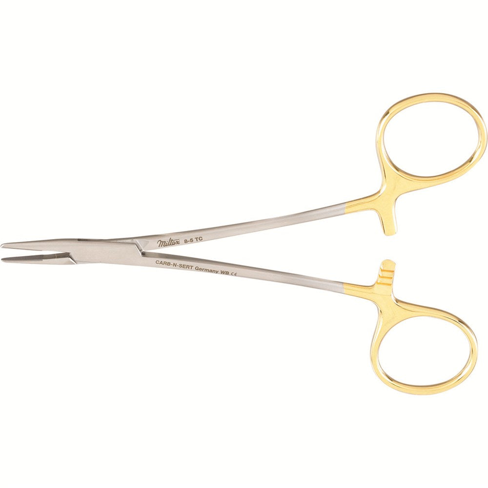 Miltex Par Needle Holder, 5" (12.7 cm), Delicate Serrated Jaws, Tungsten Carbide. MPN: 8-5TC