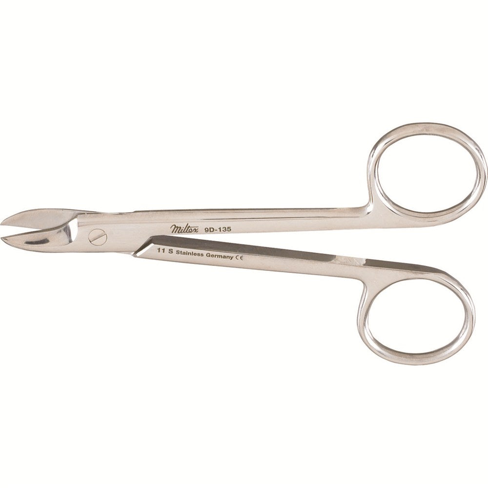 MILTEX Wire Cutting Scissors, 4-3/8" (110mm), Curved, Smooth Blades. MPN: 9D-135