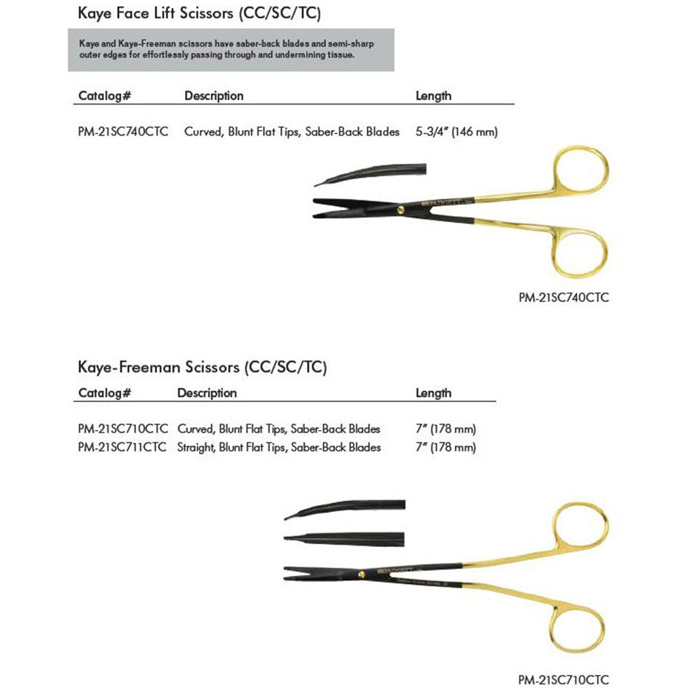 PADGETT KAYE-FREEMAN Scissors, 7" (178mm), Ceramic Coated Tungsten Carbide and SuperCut, curved, blunt flat tips. MPN: PM-21SC710CTC - Image 2