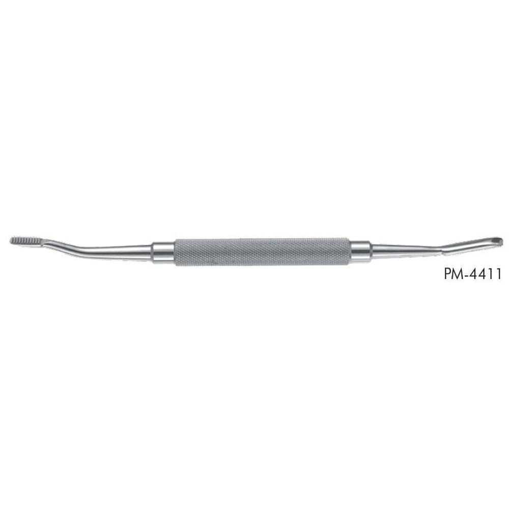 PADGETT Miller Bone File, Double-Ended, Small & Medium, Reverse Cutting, Length= 7-1/4" (184 mm), Width 1= 5.0 mm, Width 2= 4.2 mm. MPN: PM-4411