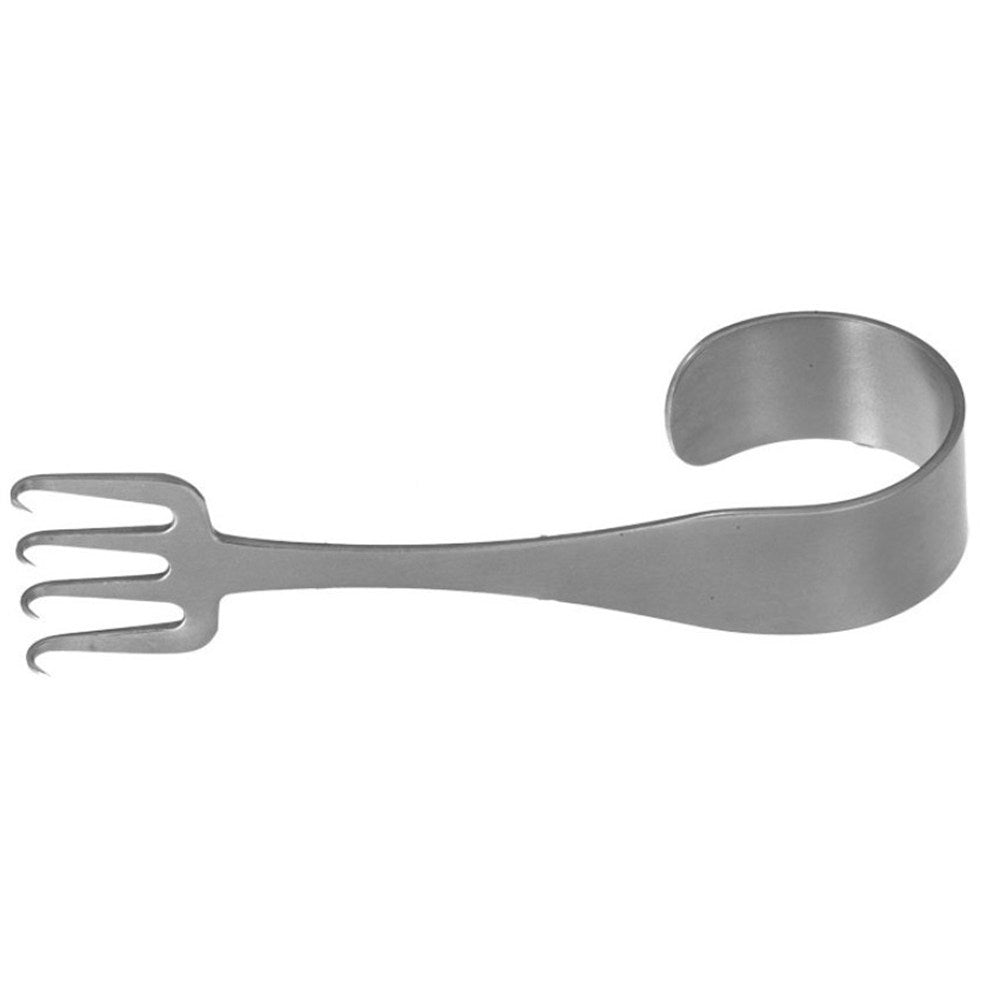 PADGETT Freeman Face Lift Retractor, Small Finger Ring, 4 Sharp In-Line Prongs, Length= 4" (102 mm), Width= 21.8 mm. MPN: PM-518