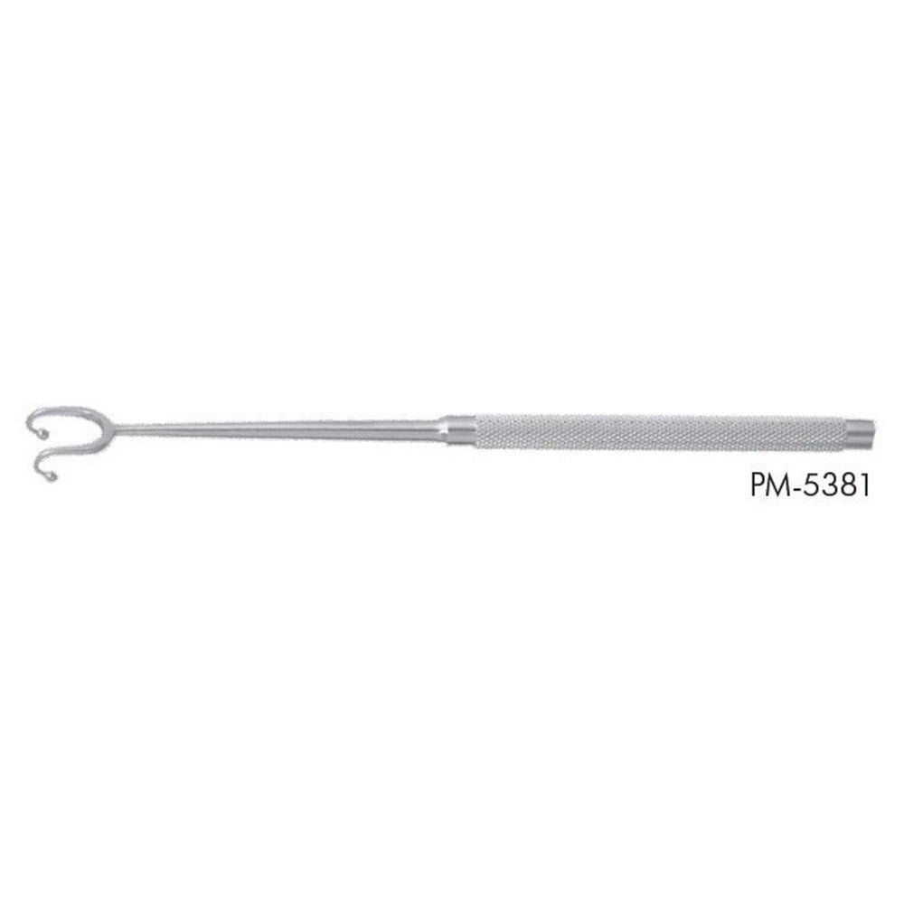PADGETT Fomon Double Ball End Retractor, 2 Prong, Blunt Ball Ends with Round Knurled Handle, Length= 6-1/4" (159 mm), Width= 13 mm. MPN: PM-5381