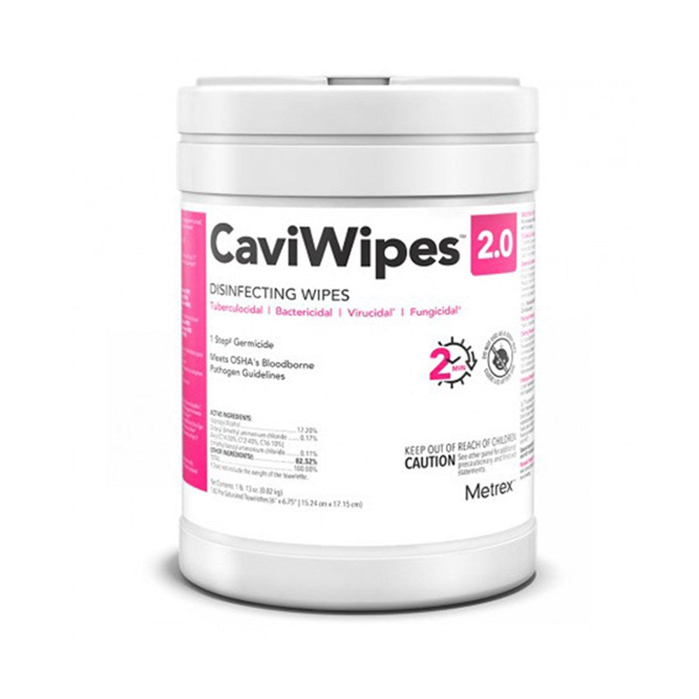 CaviWipes 2.0 Disinfecting Wipes, 160 wipes/canister, (6" x 6.75"), 12 canisters/cs. MPN: 14-1100