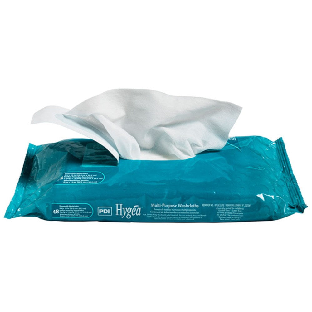 PDI HYGEA Multi-Purpose Washcloths, Resealable Package, 12" x 8", 48 wipes/pk, 12 pk/cs. MPN: J22750 - Image 2