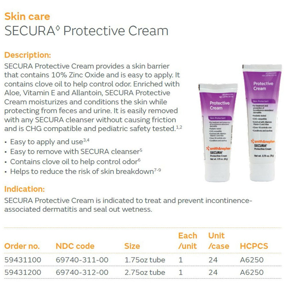 SMITH & NEPHEW SECURA Protective Cream, 1-3/4 oz Tube, 24/cs. MPN: 59431100 - Image 2