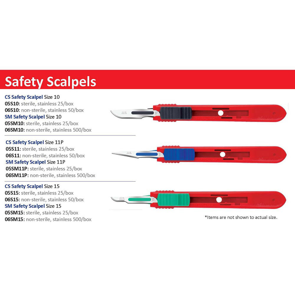 Cincinnati Safety Scalpel, Stainless, Sterile, Size 11, 25/bx. MPN: 05S11 - Image 2