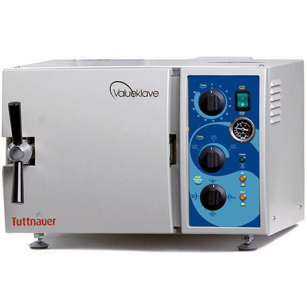 Tuttnauer ValueKlave Manual Autoclave/ Sterilizer, 7" Diameter x13" Depth Chamber, 2 Gallons. MPN: ValueKlave1730