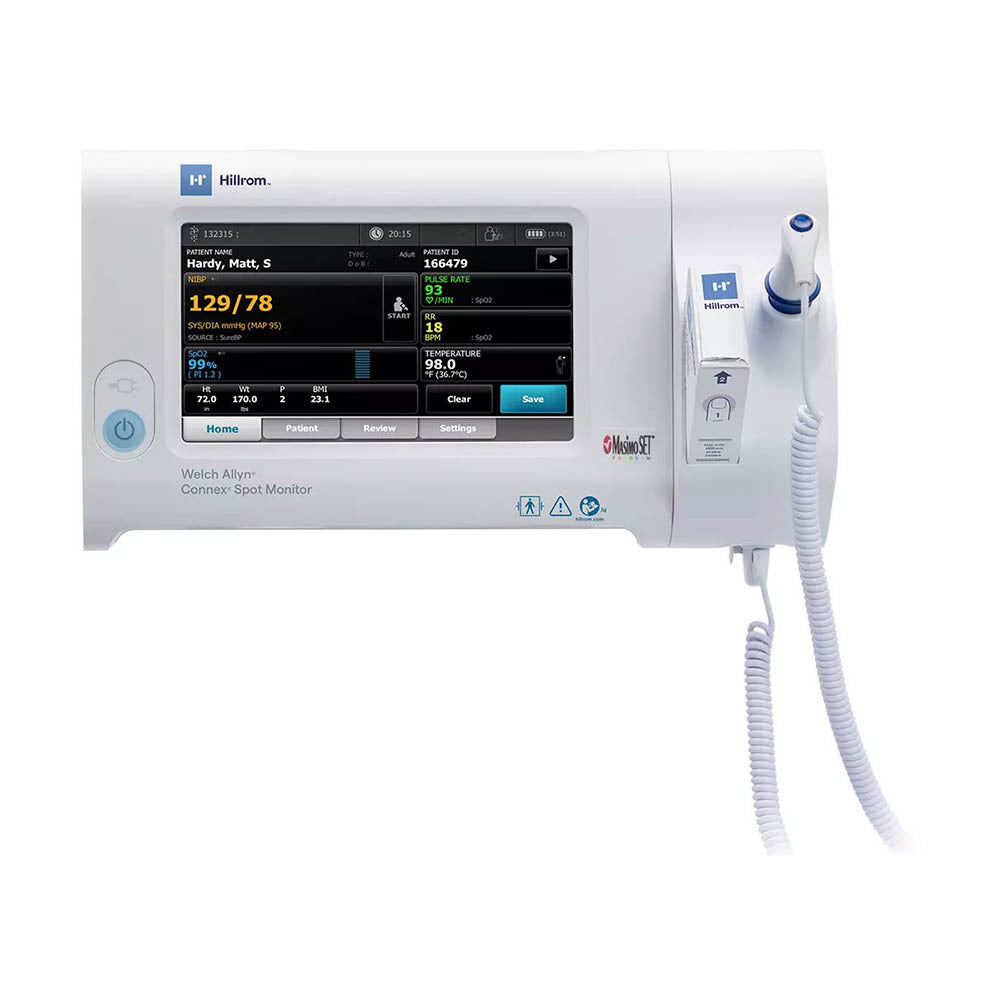 Welch Allyn CONNEX SPOT Monitor with Masimo RRp technology, SureTemp Plus Thermometer. MPN: 74RT-B