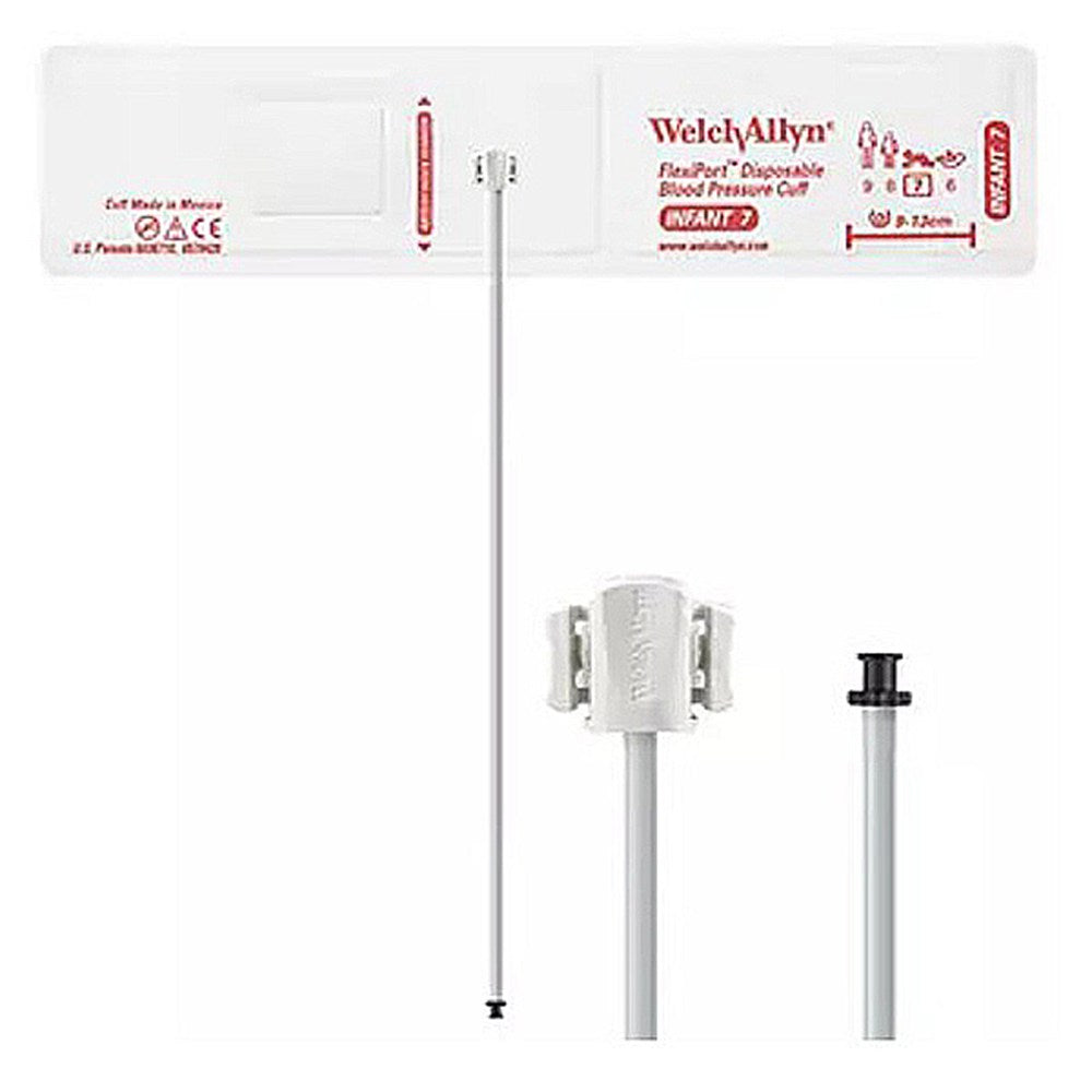 Welch Allyn FlexiPort Disposable Blood Pressure Cuff; Size-07 Infant, 1-Tube , Tri-Purpose Connector; 20/pack. MPN: SOFT-07-1TP