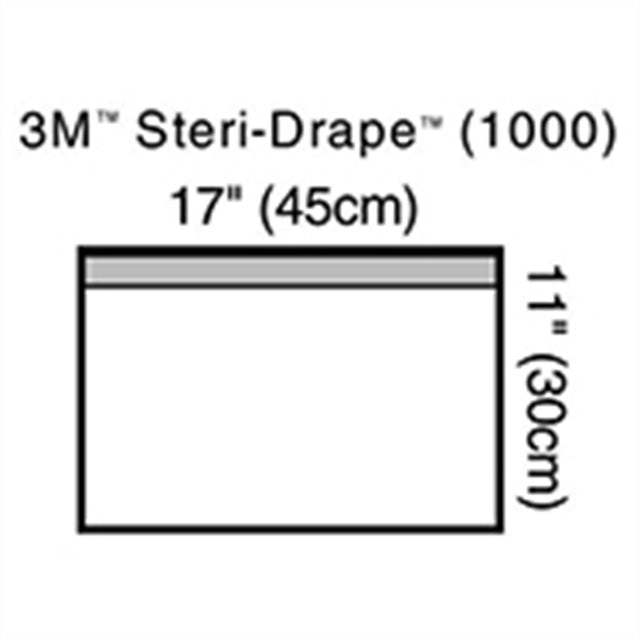 3M STERI-DRAPE Towel Drape, Small, 17" x 11", Adhesive Strip & Clear Plastic, 10/box, 4 box/case. MPN: 1000