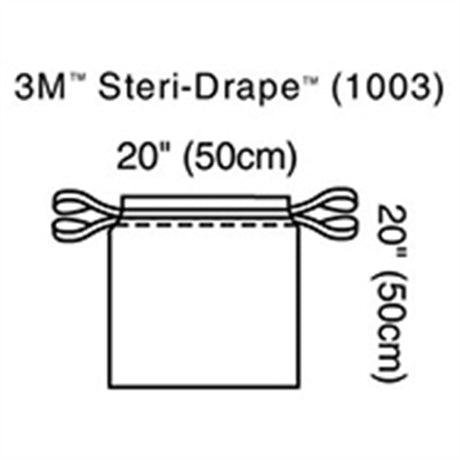 3M STERI-DRAPE Isolation Bag, Drawstring Closure, 20" x 20", 10/box, 4 box/case. MPN: 1003