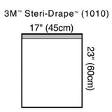 3M STERI-DRAPE Towel Drape, Large, 23" x 17" with Adhesive Strip & Clear Plastic. MPN: 1010