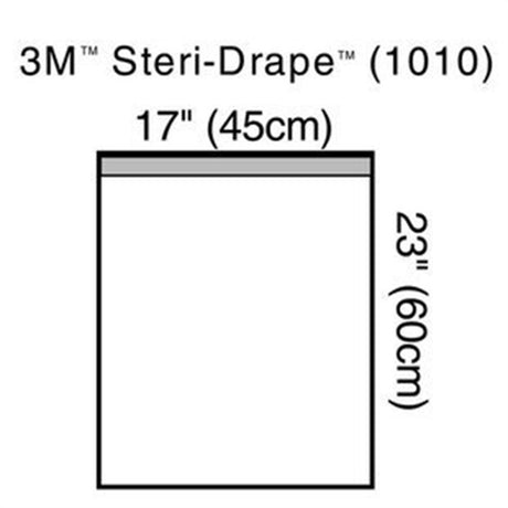 3M STERI-DRAPE Towel Drape, Large, 23" x 17" with Adhesive Strip & Clear Plastic. MPN: 1010
