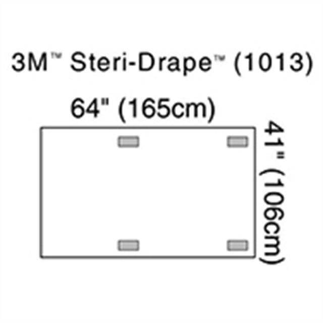 3M STERI-DRAPE X-Ray Image Intensifier Drape, 4 Adhesive Patches, 41" x 64", 10/box, 4 box/case. MPN: 1013