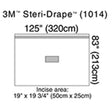 3M STERI-DRAPE Patient Isolation Drape, 125" x 83", Incise Film, Adhesive Strip Along Top. MPN: 1014