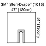 3M STERI-DRAPE U-Drape, 47" x 51", U-Slot Aperture with Adhesive, Clear Plastic. MPN: 1015