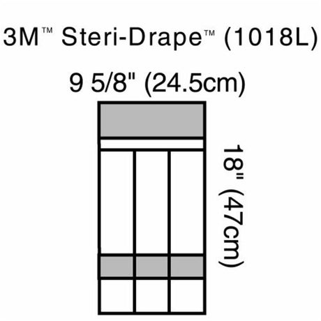 3M STERI-DRAPE Instrument Pouch Holds Long Instruments, 9 5/8" x 18", 3 Compartments. MPN: 1018L
