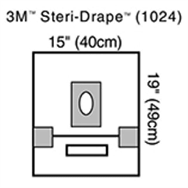 3M STERI-DRAPE Ophthalmic Small Drape with Adhesive Aperture & Pouch, 15" x 19". MPN: 1024