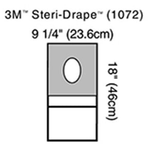 3M STERI-DRAPE Aperture Pouch Drape, 9-1/4" x 18", 10/box 4 box/case. MPN: 1072