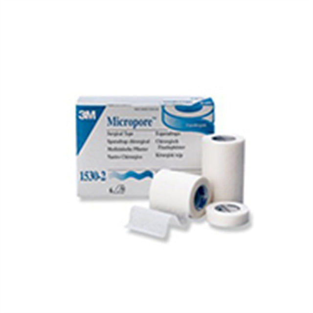 3M MICROPORE Paper Surgical Tape, 1" x 10 yds, 12 rl/box, 10 box/case. MPN: 1530-1