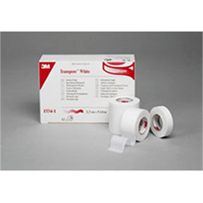 3M TRANSPORE White Dressing Tape, 1" x 10 yds, 12/box, 10 box/case. MPN: 1534-1