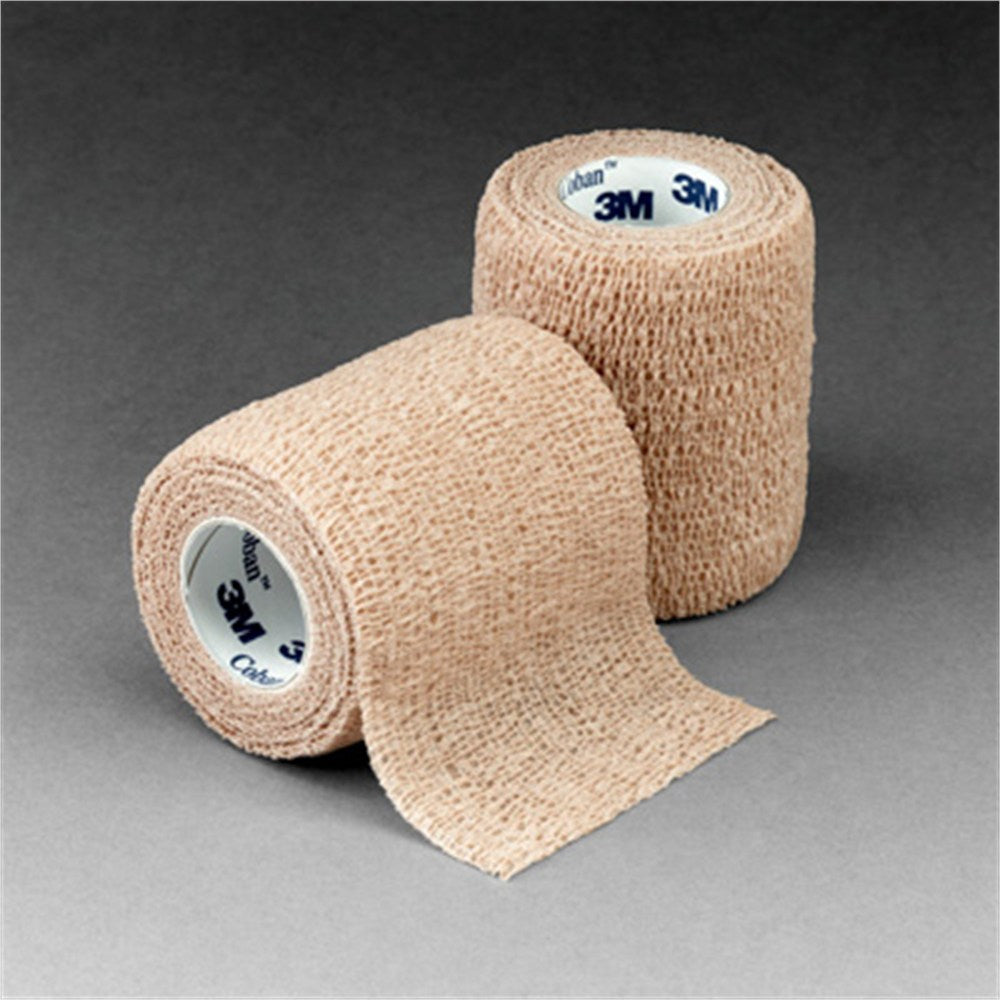 3M COBAN Self-Adherent Wrap, 3" x 5 yds, Tan, 24/case. MPN: 1583
