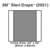 3M STERI-DRAPE 2 Incise Drape, Overall 35" x 33", Incise 23" x 33", 10/box, 4 box/case. MPN: 2051