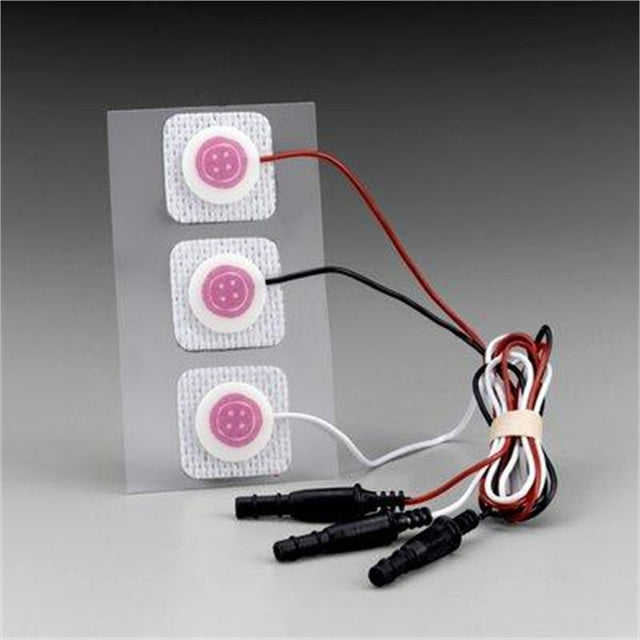 3M RED DOT Neonatal ECG Electrodes, Pre-Attached Wire, 22mm x 22mm, Radiolucent, Soft Cloth. MPN: 2282