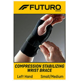 3M FUTURO Compression Stabilizing Wrist Brace, Left Hand, Small/ Medium, 2/pk, 6 pk/cs. MPN: 48401ENR