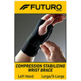 3M FUTURO Compression Stabilizing Wrist Brace, Left Hand, Large/ X-Large, 2/pk, 6 pk/cs. MPN: 48403ENR