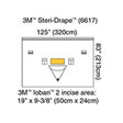 3M STERI-DRAPE Patient Isolation Drape, 126" x 83", Loban 2 Incise Film & Pouch, 1 Exit Port. MPN: 6617