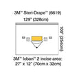3M STERI-DRAPE Patient Large Isolation Drape, 129" x 100", Loban 2 Incise Film & Pouch. MPN: 6619