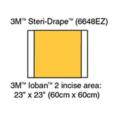 3M IOBAN 2 Incise Drape, Overall 35" x 23", Incise 23" x23", 10/box, 4 box/case. MPN: 6648EZ