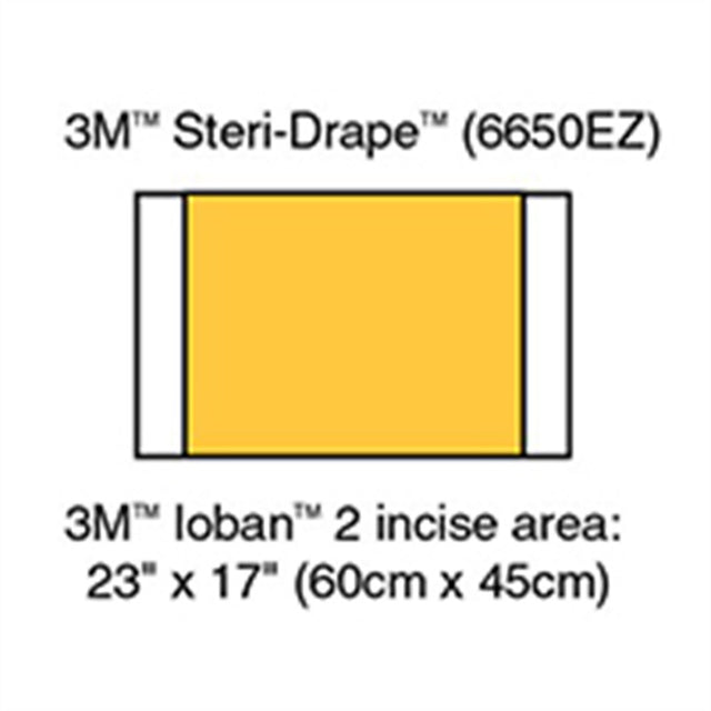 3M IOBAN 2 Incise Drape, Overall 60cm x 45cm, Incise 23" x 17", 10/box, 4 box/case. MPN: 6650EZ