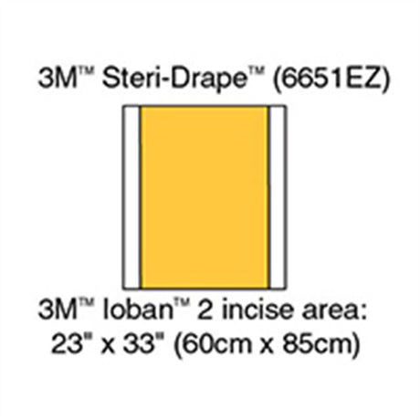 3M IOBAN 2 Incise Drape, Overall 35" x 33", Incise 23" x 23", 10/box, 4 box/case. MPN: 6651EZ